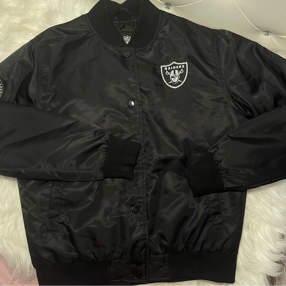 Raiders bomber jacket bling